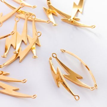 Srebrny łącznik do bransoletek piorun AG925 pozłacany 34mm