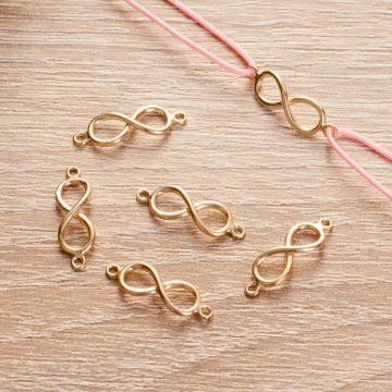 Srebrny łącznik nieskończoność AG925 pozłacany 18x5.5mm
