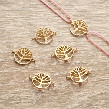 Srebrny łącznik drzewo rodzinne AG925 pozłacany 11mm