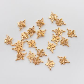 Srebrny łącznik lilijka AG925 pozłacana 9,5mm