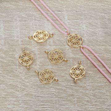 Srebrny łącznik kwiatek AG925 8mm pozłacany