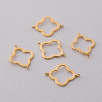 Rozgałęźnik kwiatek wycięty AG925 pozłacany 18x14mm