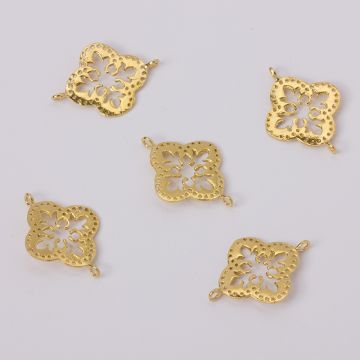 Rozgałęźnik kwiatek ażurowy AG925 pozłacany 18x13mm