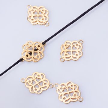 Srebrny łącznik kwiatek wycięty AG925 pozłacany 18.5mm
