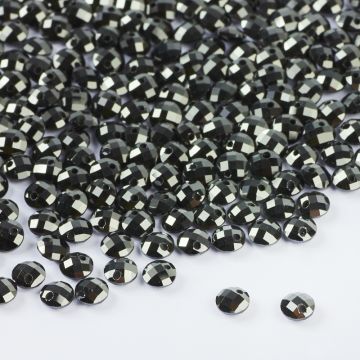 Cyrkonia dysk fasetowany z dziurką jet 4mm Cyrkonia dysk fasetowany z dziurką jet 4mm