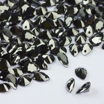 Cyrkonia łezka fasetowana z dziurką jet 5x7mm