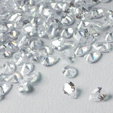 Cyrkonia łezka fasetowana z dziurką crystal 5x7mm