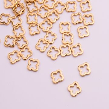 Rozgałęźnik koniczyna marokańska wycięta mini AG925 pozłacana 8x8mm