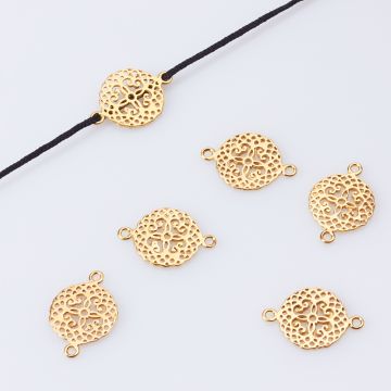 Srebrny łącznik ażurowy AG925 pozłacany 20mm