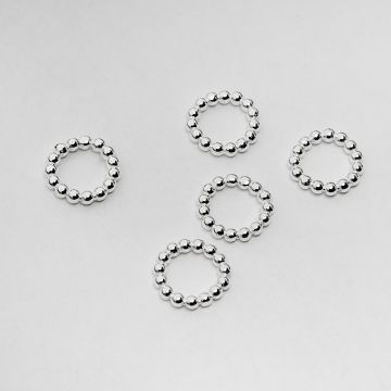 Srebrne kółka ozdobne z kuleczek AG925 16mm