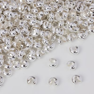 Zaciski crimp cover w kolorze srebrnym 6mm