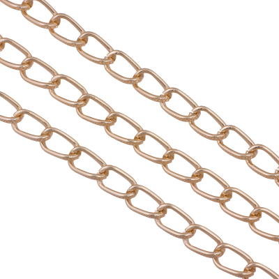 Łańcuch aluminiowy owal kratkowany rose gold 14x8mm