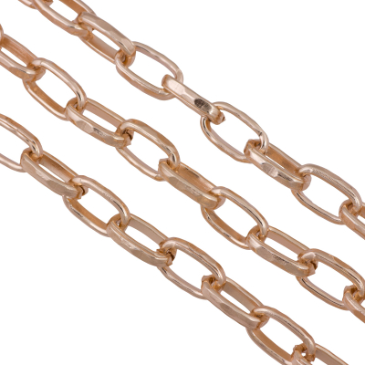 Łańcuch aluminiowy owal rzeźbiony rose gold 18x11mm