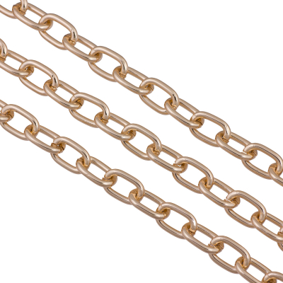 Łańcuch aluminiowy owal gładki rose gold 14x9mm