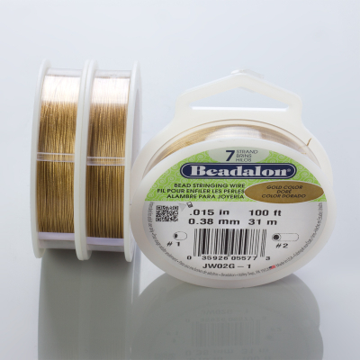 Beadalon linka powlekana 0.38mm gold color