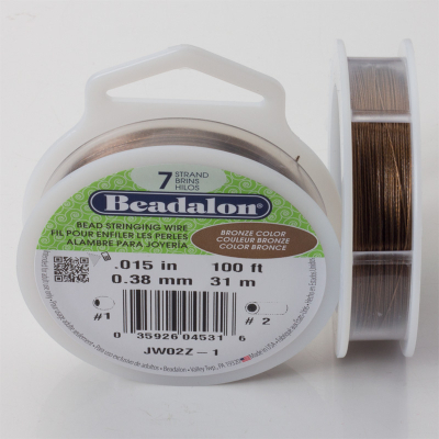 Linka stalowa Beadalon siedmiostrunowa 31m 0.38mm bronze