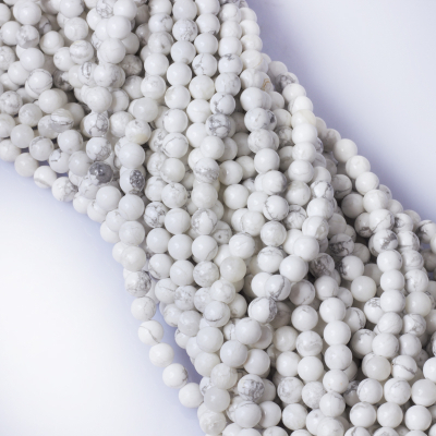 Howlit biały kulki gładkie 6.5mm