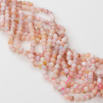 Opal różowy kulka fasetowana 3mm