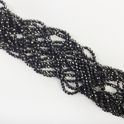 Czarna cyrkonia kulka fasetowana 3mm