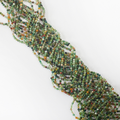 Agat indyjski kulka fasetowana 2,5mm