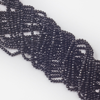 Czarny turmalin oponka fasetowana 3x4mm
