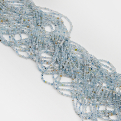 Akwamaryn oponka fasetowana 2x3mm