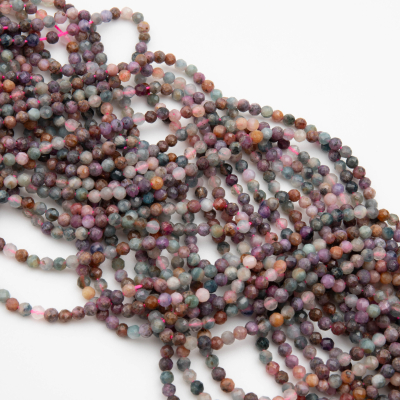 Rubin z szafirem kulka fasetowana 3mm