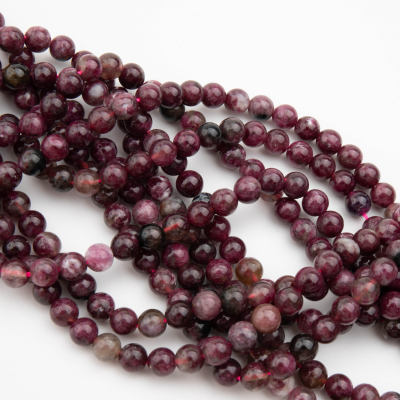 Turmalin śliwkowy kulka gładka 6,5mm