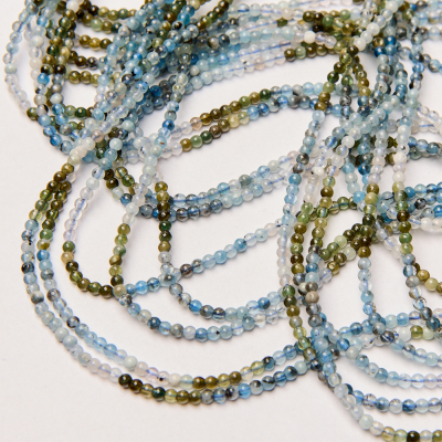 Akwamaryn kulka cieniowana gładka 3mm