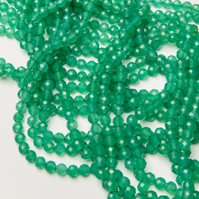 Agat zielony kulka fasetowana 6mm