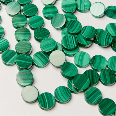 Malachit naturalny krążek płaski 14mm