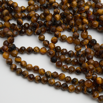 Tygrysie oko kulka fasetowana 6mm