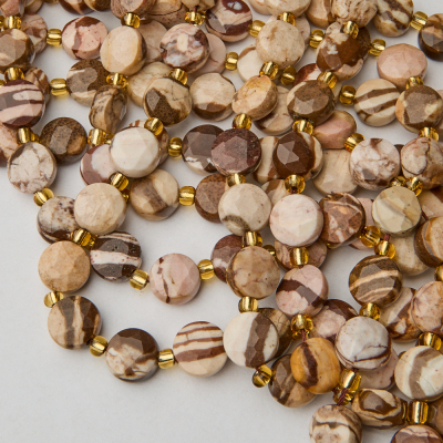 Jaspis krajobrazowy dysk fasetowany 10mm