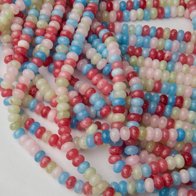 Jadeit mix cukierkowy oponka gładka 8x5mm