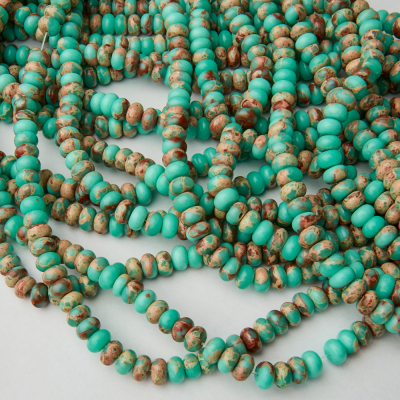 Jaspis cesarski turkusowy oponka gładka 8x5mm