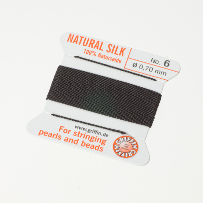 Nici jedwabne z igłą black 0,7mm