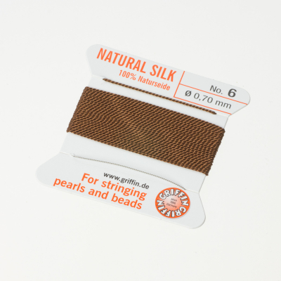 Nici jedwabne z igłą brown 0.7mm