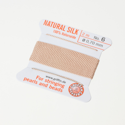 Nici jedwabne z igłą light pink 0,7mm