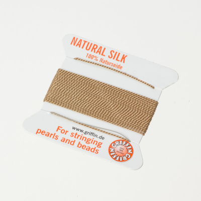 Nici jedwabne z igłą beige 0,5 mm