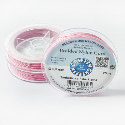 Griffin nylonowy sznurek do makramy dark pink 0,5mm