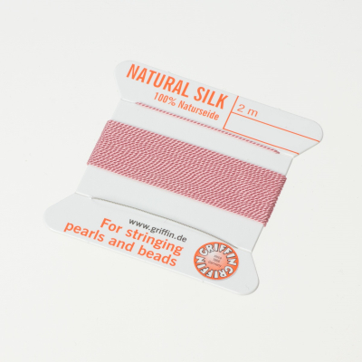 Nici jedwabne z igłą dark pink 0,3mm