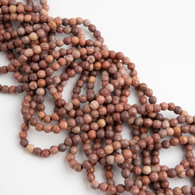 Agat brązowy kulka fasetowana 4mm