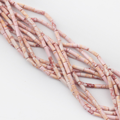 Jaspis cesarski słupek okrągły różowy 13x4,5mm