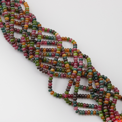 Jadeit turmalinowy oponka gładka 4x6mm