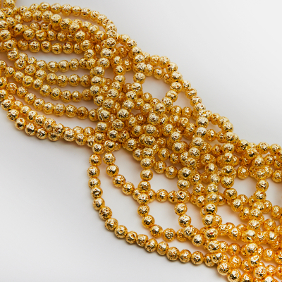 Lawa wulkaniczna lakierowana kulka light gold 6,5mm