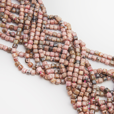 Rodonit kostka fasetowana 5mm