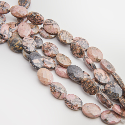 Rodonit owal fasetowany 18,5x13,5mm