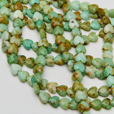 Zielony opal serce fasetowane 8mm