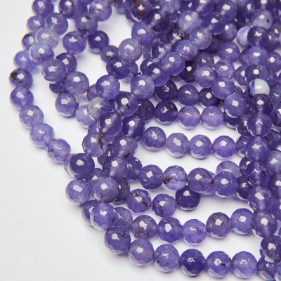 Jadeit kulka fasetowana fioletowa 10mm