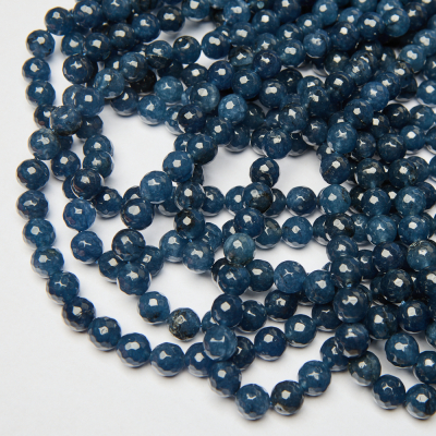 Jadeit kulka fasetowana granatowa 10mm